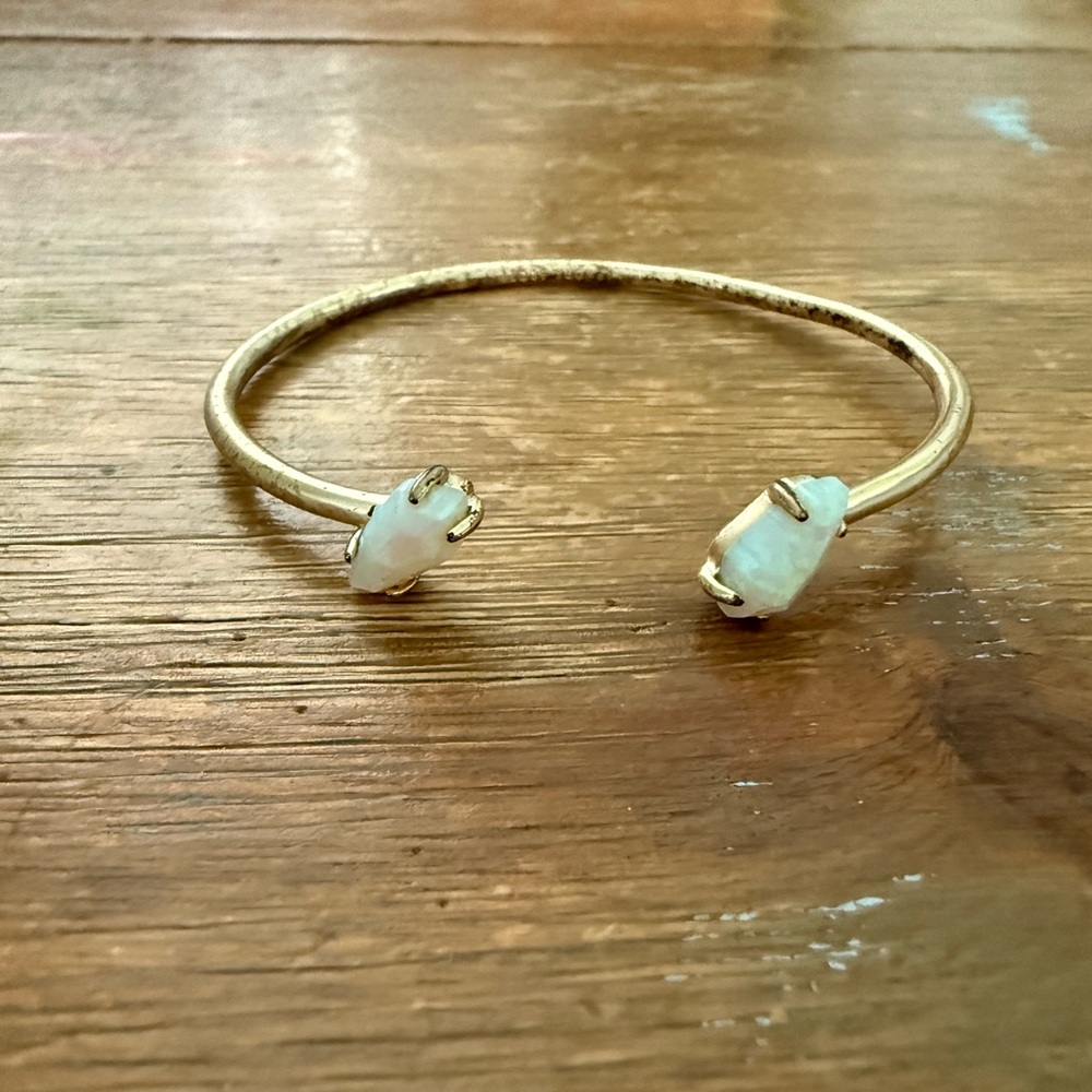 Kendra Scott Gold Bracelet with White Stones